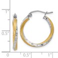 thumbnail image 2 of Beautiful 14k & Rhodium Diamond-cut 2.5mm Twisted Hoop Earrings, 2 of 2