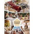 thumbnail image 5 of Red Marble Table Cloth, Grey Gold Texture Vintage Farmhouse Art Waterproof Tablecloth for Square Tables, Reusable Washable Fabric Table Cover for Restaurant Kitchen Dining Tables 54"x54", 5 of 6