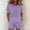 Purple plus size 2 piece shorts set a1, variant on Cagogo Women Plus Size 2 Piece Shorts Set Round Neck Short Sleeve Tshirt Pocket Loose Casual Summer Outfits Matching Lounge Sets Tracksuits Travel Airport Clothes, Purple S