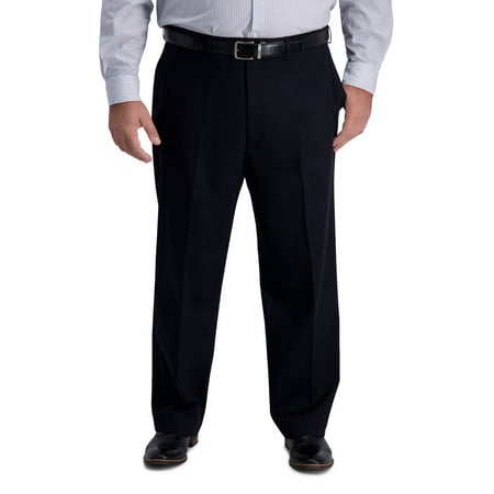Big & Tall Haggar® Iron Free Classic-Fit Flat-Front Pants Color: Black Size: 50X29