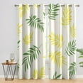thumbnail image 3 of Yellow Green Leaf Blackout Curtains, Leaves Botanical Curtains For Living Room, Bedroom, Modern Minimalist Grommet Window Treatments Room Decor 52"W x 96"L, 3 of 6