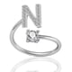 thumbnail image 1 of Anillos De Oro 26 Letras Mayúsculas De 18 Quilates Circonita Cúbica Nudillos Fiesta De Dedo Mujeres, 1 of 4