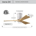 thumbnail image 6 of Matthews Fan Company IR3H-BW-LM-60 Irene 60" Barn Wood Hugger Ceiling Fan with 3 Light Maple Blades, Remote and Wall Control, Indoor/Outdoor Damp Rated, 6 of 6