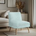thumbnail image 2 of ZIATUBLES Armless Slipper Chair Slipcover Stretch Non-Slip Accent Chair Cover Spandex Chair Covers Fit Armless Accent Chair Modern Chair Decor Cover, Love Heart Leopard Print Mint, 2 of 7