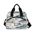 thumbnail image 2 of Lunch Bag Portable Crossbody Meal Bag Cooler Bag Insulated Lunch Bag Food Bag Handheld & Crossbody Design Painted Trees and Mountains, 2 of 6