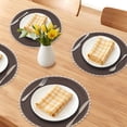 thumbnail image 2 of Farmhouse Round Placemats Set of 6 Woven Placemats for Dining Table Decor Indoor Outdoor Washable Table Mat Wipe Clean Coffee 15.7x15.7inch, 2 of 6