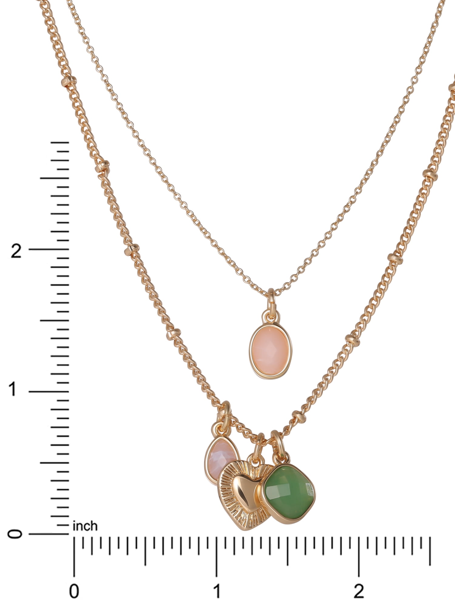 Celebrity Pink Women's Layered Charm Necklace with Decorative Charms