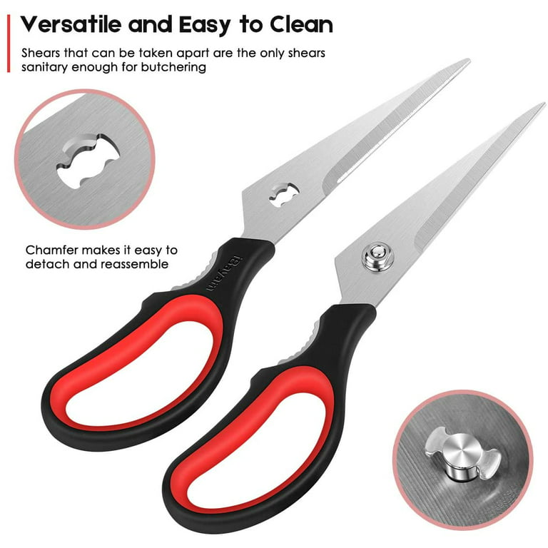 Kitchen Scissors, iBayam Heavy Duty Kitchen Shears, 2-Pack 9 Inch  Dishwasher Safe Come Apart Food Scissors, Multipurpose Stainless Steel  Sharp Cooking