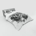 thumbnail image 2 of Ambesonne Sugar Skull Bedding Set 4 Pcs, Roses Diamond Shape, Queen, Grey White, 2 of 2