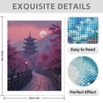 thumbnail image 3 of Diamond Art Kit for Adults, Cherry Blossom Pathway Moonlit Pagoda Diamond Painting for Adults Beginners, 5D DIY Diamond Art Painting Kits, Colorful Diamond Painting Craft for Home Decor 12x16, 3 of 7