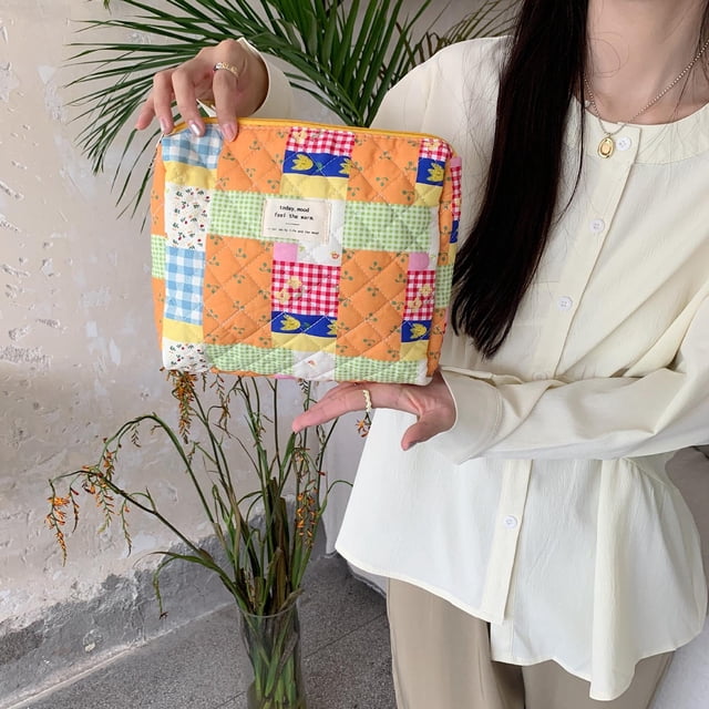 Bolsa de cosméticos de gran capacidad, cremallera suave, bolso de mano, bolsa de maquillaje, bolsa de maquillaje, bolsa de aseo para niñas viajeras, F Fernando Bolsa cosmética