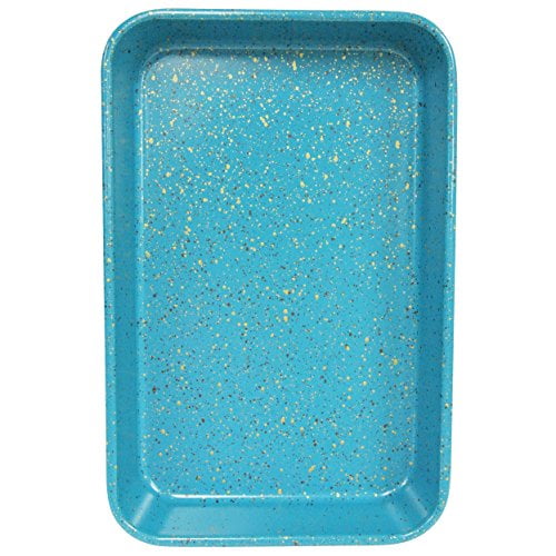 casaWare Toaster Oven 3pc Set Ceramic Coated Non-Stick Cream//Blue