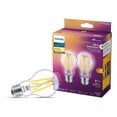 thumbnail image 1 of Philips 60-Watt Equivalent A19 Filament Ultra Definition Dimmable LED bulb, Soft White WarmGlow (2-Pack), 1 of 6