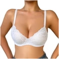 thumbnail image 5 of Mceream Underwire Bras for Women Push up Full Coverage V-Neck Breathable Everyday Bras Seamless Adjustable Straps High Support Bralettes White XXL, 5 of 9