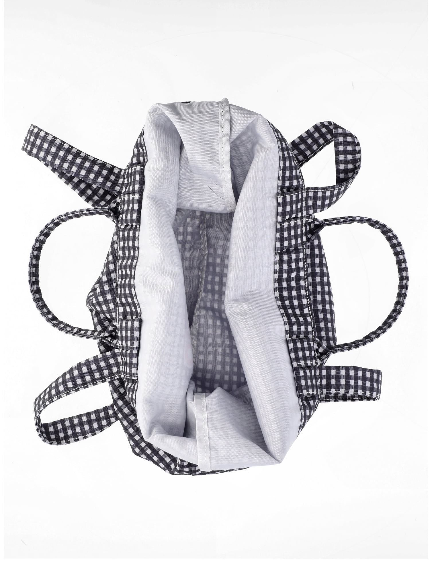 Weekend Academy Girls Gingham Weekend Essentials Tote Bag, Black/White
