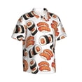 thumbnail image 2 of Xecao Sushi Roll print Hawaiian shirt - a stylish short-sleeve button-down for men, perfect for casual beach and tropical outings., 2 of 6