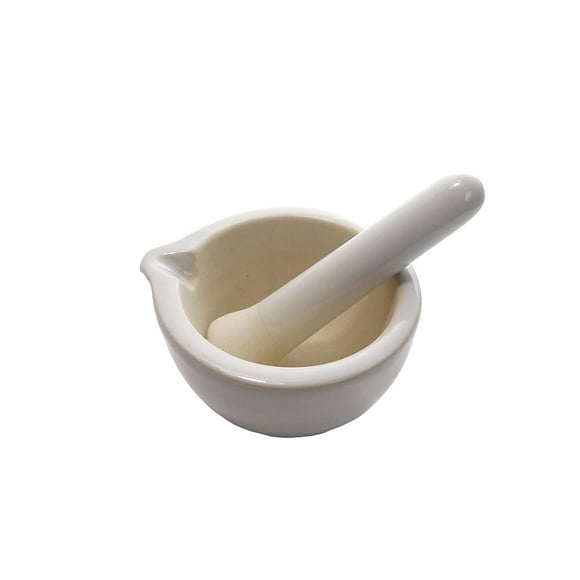 QUETO Set of 1 Mortar with Pestle | 100ml | in Porcelain | Ideal for Laboratory