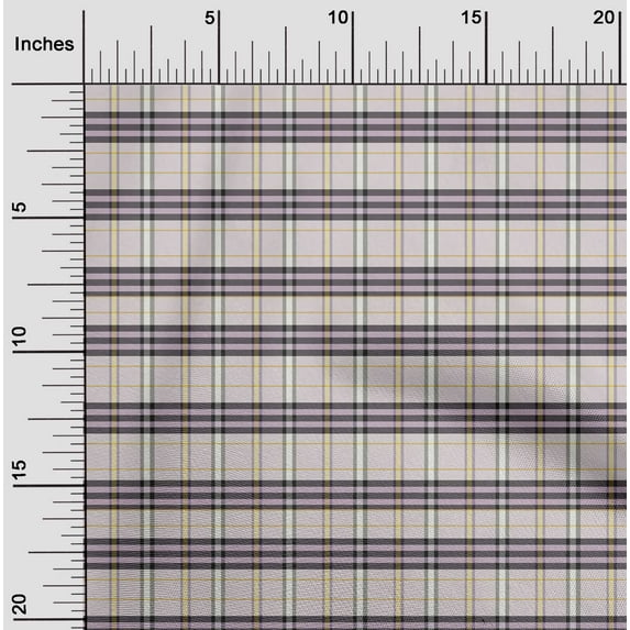 oneOone Cotton Jersey Purple Fabric Check Dress Material Fabric Print Fabric By The Yard 58 Inch Wide