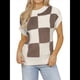thumbnail image 3 of Suéter de Corta para Mujer, Cuello Redondo, Color Block, Tejido, Chaleco de Otoño, Moderno Suéter de Corta. Caqui L, 3 of 9