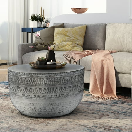 Simpli Home - Johnsen Metal Coffee Table - Antique Silver