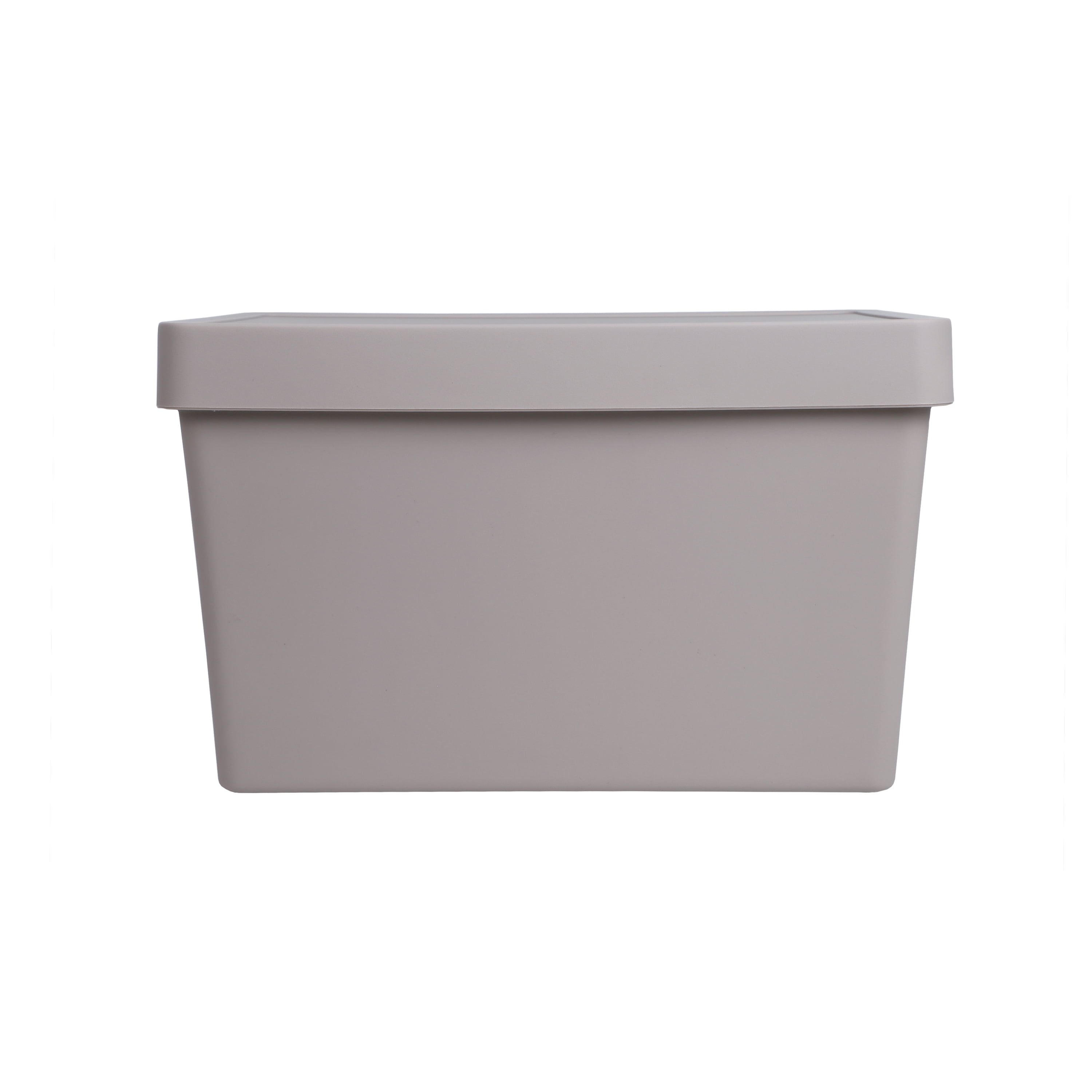 Plastic Bendable Storage Box with Lid, 14.05" x 10.5" x 8.54", Light Gray, The Storage Editions Plastic, Adult Use