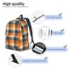 thumbnail image 3 of Balery Warm Orange Plaid Mochila Clásica Impresa Básica para Viaje, Mochila Escolar Resistente al Agua, Mochila de Lona con Correas Ajustables-Small, 3 of 5