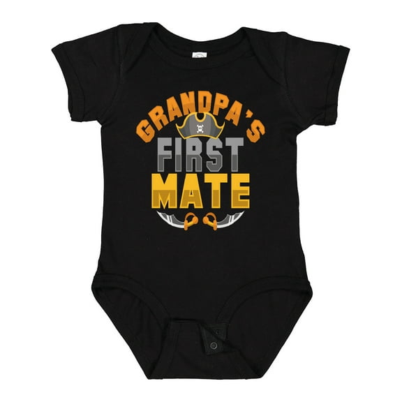 Inktastic Grandpas 1st Mate Pirate Sailing Boys or Girls Baby Bodysuit