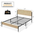 thumbnail image 2 of Metal Bed Frame with Rattan Headboard and Wooden Footboard,Bohe Style Platform Bed Frame with Underbed Storage Space,Noiseless,No Spring Box Needed, Oak, 2 of 8