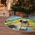 thumbnail image 5 of Rateoe Countryside Farm Cow Pattern Christmas Tree Skirt with Ties , Christmas Tree Decorations, Farmhouse Christmas Decor Xmas Holiday Decorations-36", 5 of 6