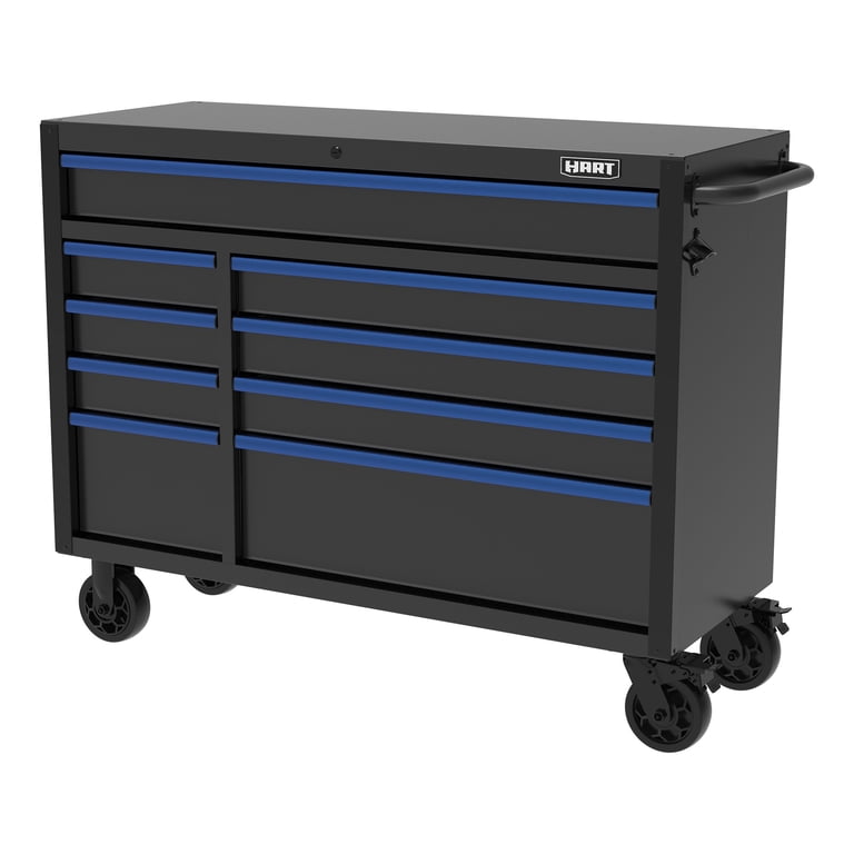 HART 52-Inch 9-Drawer Heavy-Duty Steel Tool Cabinet, Locking