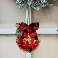 thumbnail image 3 of 1pc Christmas Bell with Bow and Grass Door Hanger, Holiday Bell Decoration (Red Golden), 3 of 5