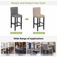 thumbnail image 5 of Brown Plaid Bar Stool Covers - Stretch Dining Chair Covers Set of 4, Gingham Checked Minimalist Modern Bar Chair Cover Removable Counter Stool Pub Chairs Slipcovers Protectors for Kitchen/Cafe, 5 of 9