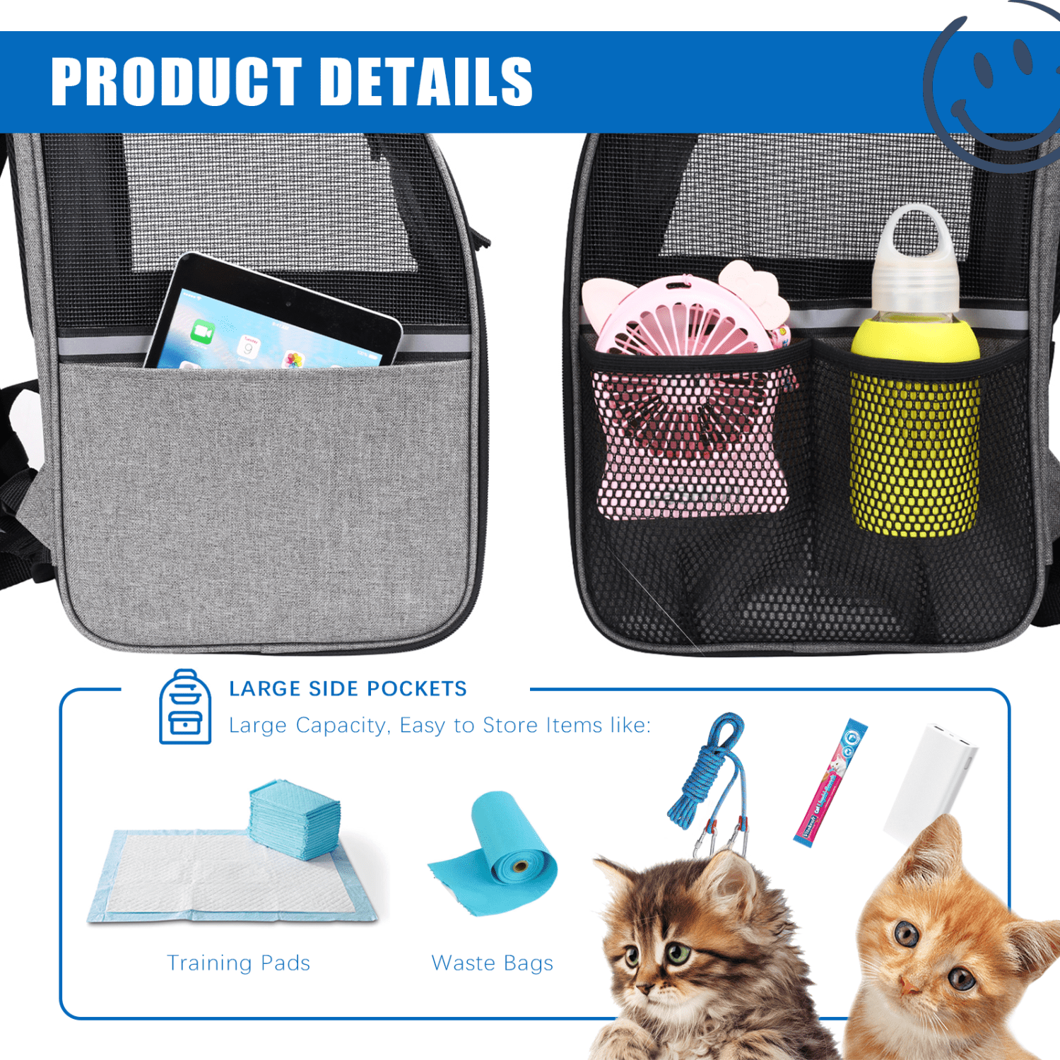 Pefilos 16" Pet Carriers for Cats and Dogs Traveler Bubble Backpack with Safety Features and Cushion Back Support, Black Pefilos 16" Pet Carriers for Cats and Dogs Traveler Bubble Backpack with Safety Features and Cushion Back Support, Black