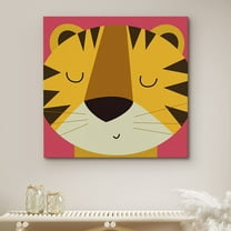 PixonSign Canvas Print Wall Art Cute Kids Sleeping Tiger Animals Wildlife Digital Art Modern Art Chic Portrait Colorful Multicolor Ultra for Living Room, Bedroom, Office - 24"x24"