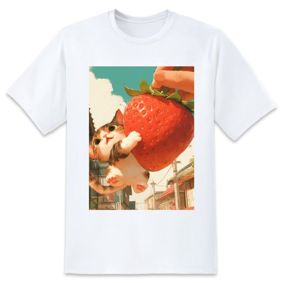 Basic Oversize Tees For WomenCat Loose Boyfriend Shirts Casual Blouse round neck