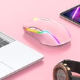thumbnail image 5 of Ratón inalámbrico USB recargable ergonómico inalámbrico para juegos para ordenador portátil PC rosa, 5 of 5