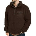 thumbnail image 4 of Men‘s Winter Fleece Pullover Sweatshirt Jacket Button Collar Warm Sweater Coat, 4 of 6