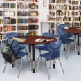 thumbnail image 2 of Regency Kee 48 in. Round Adjustable Classroom Table- Cherry & 4 Andy 18 in. Stack Chairs- Blue, 2 of 6