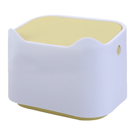 Modern Plastic Mini Trash Can with Lid - Wastebasket for Bathroom Vanity  Desktop  Tabletop or Coffee Table - Dispose of Cotton Rounds  Makeup Sponges  Tissues