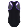 thumbnail image 3 of Alvivi Girls 2Pcs Swimwear One-piece Racer Back Jumpsuit Top Boyshorts Swimsuit Set 4-16 Purple 14, 3 of 7