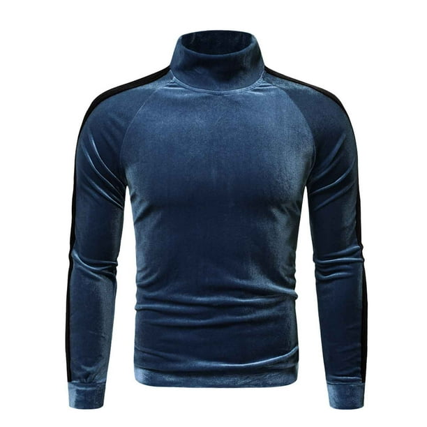 broderi For tidlig klinge Mens Color Block Sweater Velvet Velour Long Sleeve T Shirts Winter Warm Soft Turtleneck Slim Fit Pullover Top - Walmart.com broderi For tidlig klinge Mens Color Block Sweater Velvet Velour Long Sleeve T Shirts Winter Warm Soft Turtleneck Slim Fit Pullover Top - Walmart.com