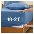 thumbnail image 4 of Extra Deep Pocket Full Sheets - Fits Mattress 18-24 Inches Deep - 6 Pieces Hotel Luxury 1800 Thread Count Microfiber Sheet Set - Ultra Soft Sky Blue Full Size Bed Sheets, 4 of 7