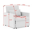 thumbnail image 3 of Single Sofa Bed Chair, 2-1 Convertible Lounge Sleeper Chair with Metal Legs and Pillow, Velvet Fold Out Sofa Couch, 300 LBS Capacity for Bedroom, Living Room, 3 of 7