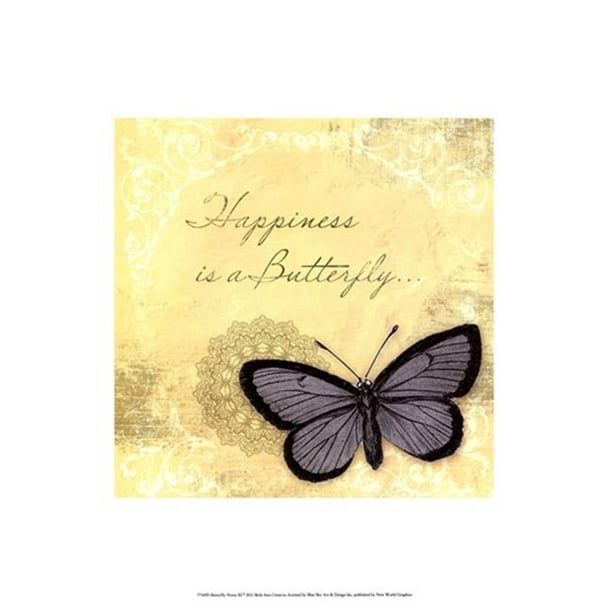 Posterazzi OWP77169D Papillon Notes XI Affiche par Beth Anne Creative -13.00 x 19.00