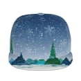 thumbnail image 2 of Daiia Christmas Trees print Flat Bill Hats Flat Brim Trucker Cap Baseball Cap Adjustable Classic Low Profile Hat Unconstructed Plain Cap, 2 of 9