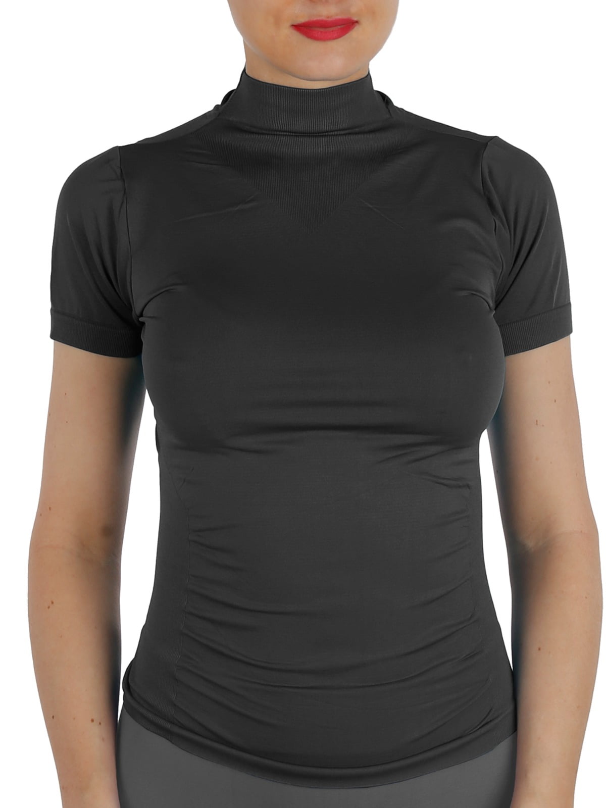 KS-AllyCat - AllyCat Women Short Sleeves Mock Neck ...