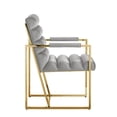 thumbnail image 3 of Madisen Velvet Dining Chair with Gold Frame (Set of 2), Grey, 3 of 7