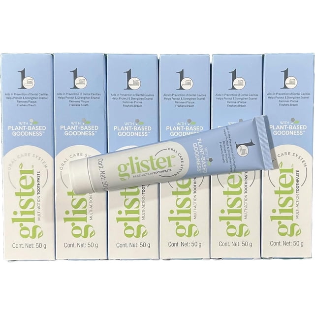 Pasta dental Glister multiacción con flúor, paquete de 6, 65 ml