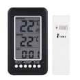 thumbnail image 2 of LCD Digital Indoor Outdoor Thermometer Clock Temperature Meter Wireless Transmitter, 2 of 5