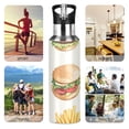 thumbnail image 5 of Cute Hamburger and French Fries Sports Bottle with Straw Stainless Steel Water Jug Portable Thermal Cup Leak-proof 1000ML, 5 of 9